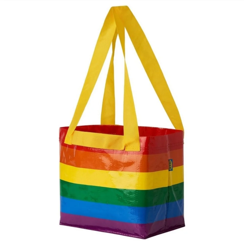 NEW IKEA STORSTMOMMA Rainbow Pride Multicolored Small Reusable Bag